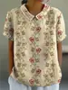 2026 Transfronteriza de Moda Amazon Europea y Americana Verano Nuevo Retro Casual Estampado de Patrón Floral Camisa de Manga Corta para Mujer