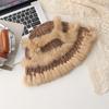 Gorro de piel de conejo para niños, otoño e invierno, de felpa gruesa y combinable, de punto, resistente al frío, pequeño, de pescador, cálido, de lana.