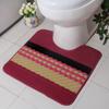 Tapete de Piso para Inodoro de Casa Tapete para Pies Inodoro Inodoro Tapete en Forma de U Antideslizante Absorbente Poliéster Estampado Baño Tapete Antideslizante