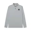 Camisa Polo Clásica de Verano Cross-Border Stone Bordado con Logo Pequeño Camiseta de Manga Larga Holgada Business Casual Unisex Moderna