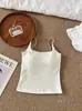 Camisola de Rayas Estilo Coreano para Mujer con Copas Integradas, Versátil para Usar como Ropa Interior o Exterior, Dulce Top con Tirantes Ajustables