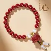 Pulsera Loto Cinabrio 108 Pulsera del Año de Vida para Mujer Arena Dorada Púrpura Cuentas de Transferencia de Regalo Pulsera Valiente