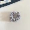 Scrunchie Colorido Simples de Tricô Canelado Estilo Coreano para o Dia a Dia, Elástico Versátil para Rabo de Cavalo Baixo, Acessório de Cabelo para Coque