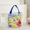 Nueva Bolsa de Lona Estilo Dibujo Animado Linda Gatito Bolso de Mano para Estudiante Versátil de Verano Ropa de Trabajo Bolsa de Gran Capacidad