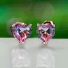 Pendientes pendientes oro rosa Esmeralda Roja piedra turmalina amor pendientes de piedra joyería europea y americana una generación de cabello