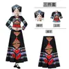 Nuevos Estilos de Vestuarios de Performance para la Minoría Étnica Zhuang para el Festival del Tercer Día de Marzo, Conjunto Femenino de Ropa Étnica Miao, Atuendo de Performance de Danza, Falda Larga