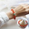 Novo Bracelete de Jade Retrô Feminino Cabacinha Fivela de Segurança Bracelete de Ágata com Contas Estilo Étnico Bracelete Verde Estilo de Vida