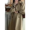 Nuevo Abrigo Trench Clásico de Otoño 2026 Estilo Coreano Holgado de Longitud Media para Mujer con Cinturón, Abrigo hasta la Rodilla