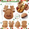 Bandeja de madeira maciça Bandeja de doces de Natal lanche sobremesa bandeja criativa para casa bandeja de jantar de madeira bandeja de animal
