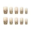 Estampado de Leopardo Dorado Seda Ojo de Gato Alta Calidad Elegante Estilo Femenino Estilo Hermana Mayor Blanqueador Manicura Corta 30-t Manicura Portátil