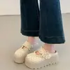 Nuevos Zapatos Mary Jane Birkenstock Versátiles con Puntos, Suelas Gruesas, Zapatillas Cerradas de Medio Paso Estilo Hada que Aumentan la Altura para Mujeres, Verano 2026