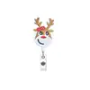 Em Estoque Porta-Crachá Retrátil de Feltro Tecido de Natal Clipe de Crachá Homem de Gengibre Boneco de Neve Porta-Identificação Atacado