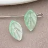 Cuentas de Cristal con Forma de Hoja Vintage Pintadas en Oro Pulseras de Cuentas Hechas a Mano DIY Accesorios para Horquilla Hanfu