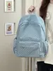 Mochila Azul Refrescante de Verano con Puntos Blancos, Estilo Coreano, Estética y Terapéutica para Niñas y Estudiantes, Mochila Pequeña para Salidas