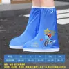 Cubrezapatos de lluvia para niños, impermeables, antideslizantes, engrosados, resistentes al desgaste y a la lluvia, cubrezapatos altos para niños y niñas, botas de lluvia de silicona para días lluviosos
