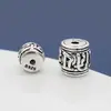 Plata de ley s925 cuentas de mantra de seis palabras cuentas de barril accesorios de plata tailandesa pulsera DIY pulsera collar accesorios de joyería materiales