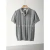 Camisa polo, camisa de punto, camiseta de manga corta para hombre, con cuello camisero, rayas caladas, estilo old money, verano, venta al por mayor de fábrica transfronteriza