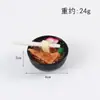Mini Hashi de Simulação Chaveiro de Macarrão Tigela Miniatura Camarão Tempura Tigela de Macarrão Pingente de Bolsa Brinquedo de Comida Falsa