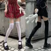 Calcetines de rodilla para aula nocturna calcetines de terciopelo fino de verano niños primavera y otoño tubo largo negro jk muslo calcetines de seda blancos