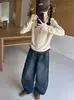 Camiseta Falsa de Dos Piezas para Niñas con Mangas Largas, Nuevo Estilo Primavera y Otoño 2026, Elegante Conjunto de Camiseta Base Estilo Coreano para Niñas Mayores y Estudiantes de Secundaria