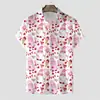 Novas camisas de manga curta transfronteiriças para homens e mulheres, estilo casal, camisas estampadas em 3D europeias e americanas, camisas de Dia dos Namorados