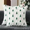 Nueva funda de almohada navideña transfronteriza, funda de cojín tricolor, almohada de sofá navideña festiva, soporte lumbar para sala de estar al por mayor