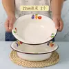 Novo Prato de Esmalte Espesso Nostálgico Vintage, Tigela de Sopa Doméstica de Grau Alimentício com Borda Larga, Prato Fundo, Prato de Preparo