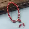 Pulsera de cinabrio boutique este año de vida pulsera de anillo único anillo liso doble valiente joyería para hombres y mujeres regalo fábrica al por mayor
