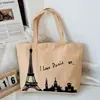 Bolso de Hombro Nuevo Estampado, Bolso de Lona para Mujer de Mano, Bolso Tote Estilo Coreano de Gran Capacidad, Bolso Artístico para Estudiante