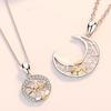 Día de San Valentín Día y Noche Estrellas Amor Estrella Luna Colgante Collar de Pareja Luna Agradable Antigua Colgante de Corazón