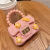 Bolsa de Gelatina Infantil Fofa de Desenho Animado Meninas Carteira de Moedas de Silicone Bolsa Transversal Menininha Mini Bolsa de Mão de Pérolas