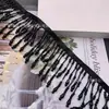 Diretamente do Fabricante: Popular Bordado de Renda com Franjas de Miçangas Feito à Mão Preto e Branco, Acabamento Resistente para Saia de Dança, Acabamento de Fita de Pérolas para Hanfu