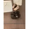 Zapatos peludos con estampado de leopardo para mujer, nuevos mocasines cálidos Otoño e Invierno 2025, estilo Mary Jane con algodón polar añadido