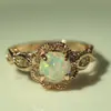 Anillo de ópalo popular de venta caliente transfronteriza Dinghao anillo retro simple europeo y americano fábrica de joyería para mujer al por mayor