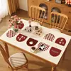 Mantel Individual para Mesa de Comedor Estilo Americano, Impermeable, Resistente al Aceite, Cuero Lavable, Lujo Ligero, Sensación de Alta Gama, Resistente al Calor, Protector Aislante para Superficie de Mesa de Centro
