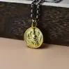 Pingente de Prata de Lei S925 Banhado a Ouro Amarelo Deus da Riqueza Masculino e Feminino Versátil Moda Simples Estilo de Alto Temperamento Design de Nicho
