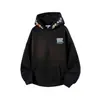 Moletom com capuz e zíper, estilo americano, básico, divertido, bordado com letra, corte solto, moderno, unissex, forrado com fleece, peso pesado, manga longa, jaqueta