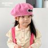 Boina de Otoño e Invierno para Niños, Sombrero de Punto con Lazo para Niñas, Versátil, de Moda Pintor, Moda para Padres e Hijos, Sombrero de Calabaza