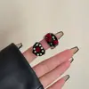 Anel Flor Rosa Esmaltado Estilo Chanel Gotejamento de Óleo Vinho Tinto Conjunto Vintage com Laço de Pérola Anel de Amor