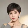 Peluca de Cabeza Completa para Mujeres 2026 Nuevo Estilo Mujeres de Mediana Edad y Mayores Cabello Corto de Mamá Cabello Corto Liso Cabello Humano Real Peluca de Cabeza Completa