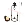 Portavelas de Hierro Fundido Vintage Estilo Chino Lámpara de Aceite Antigua Soporte de Vela para Sala de Té Zen Popular Adorno de Lámpara de Piso