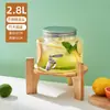 Barril de Cerveza de Vidrio con Grifo Barril de Cóctel Botella de Infusión Bebida Casera Barril de Té de Frutas Recipiente para Jugos Barril de Cola