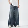 Ropa para Hombre Casa de Arce / Primavera y Otoño Calle Alta Americana Jeans Rayados de Moda Holgados de Pierna Recta Largos con Caída