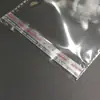 Saco adesivo opp de tira fina, saco plástico auto-selante transparente com cabeçalho de cartão opp, embalagem adesiva para perucas, atacado