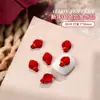 Año Nuevo Rojo Lunares Lazo Arte de Uñas Joyería Rojo Chino Carácter de Bendición Lingote Propicio Deseoso Accesorios de Uña Portátiles