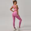 Traje de ropa de yoga para comercio electrónico transfronterizo al por mayor chaleco deportivo ropa interior pantalones de cintura alta pantalones cortos de yoga fitness cadera melocotón