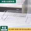 Estante de Almacenamiento para Compartimento Interno de Refrigerador de Acero Inoxidable para Uso Doméstico, Estante de Almacenamiento para Preparación de Alimentos y Separación de Sobras, Estante Multicapa para Congelador