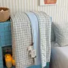 Colcha de Verano de Doble Capa de Gasa Ultra Suave 100% Algodón Hilo de Hielo, Colcha Fina de Gasa de Hielo de Algodón Puro para Aire Acondicionado, Lavable a Máquina