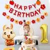 Decoração de Cena de Aniversário com Balões Digitais para Meninos e Meninas de 3 Anos 2 Festa ao Ar Livre Crianças Bebê Adereços de Foto