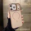 Adecuado para Funda de Teléfono Móvil Iphone17Promax, Soporte Protector de Lente, Succión Magnética Mate tipo Piel, Funda Protectora Anticaídas Apple 16
